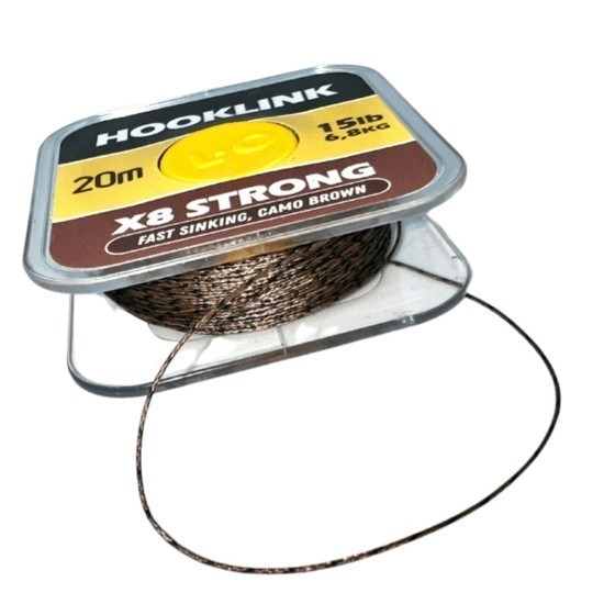 Hooklink x8 Orange Camo Brown 25lb 20m