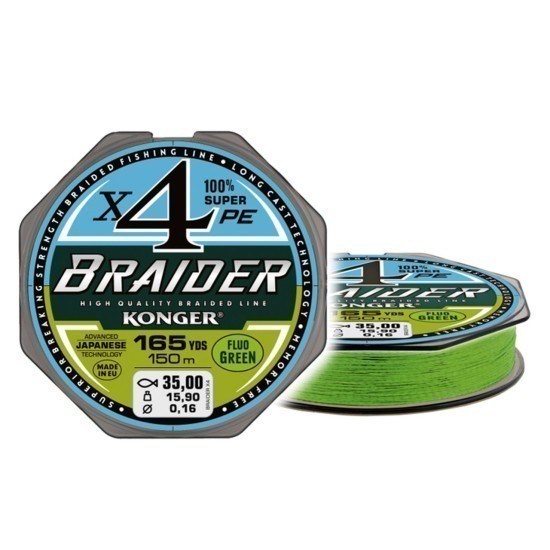 Fir Textil Konger Braider X4 0.04mm 3.45kg 150m Fluo Green Fir Textil Konger Braider X4 0.04mm 3.45kg 150m Fluo Green