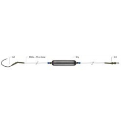 Rig Somn 80cm 36.3kg Konger Dread Cat® 2 Carlige Hakami 6/0 1buc