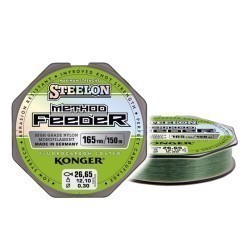 Fir Konger Steelon Method Feeder Fluorocarbon Coated 0.22mm 7kg 150m Verde