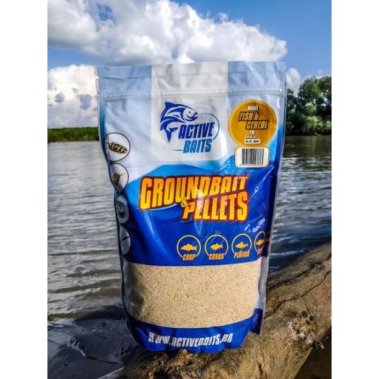 Nadă Groundbait Active Baits, Fish&Cereal, 1kg Nadă Groundbait Active Baits, Fish&Cereal, 1kg