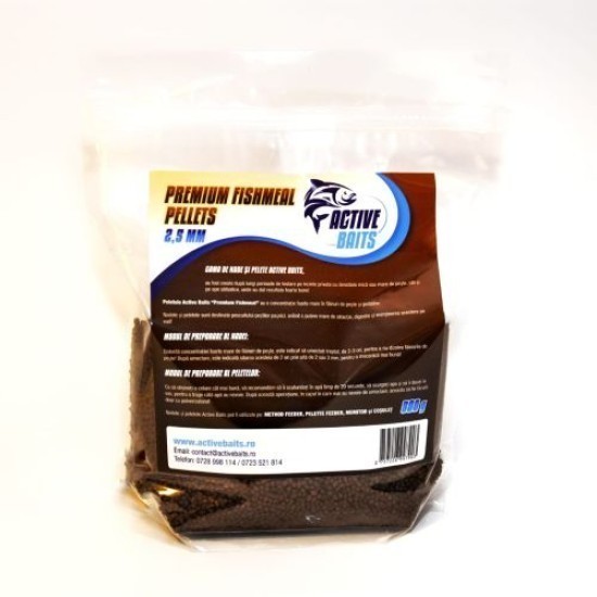 Pelete Active Baits, Premium Fishmeal, 2.5mm, 800g