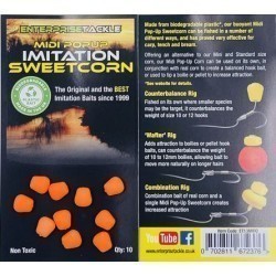 Porumb artificial flotant Enterprise Tackle Midi Pop-up Imitation Sweetcorn Fluoro, Orange, 10buc/plic