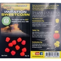Porumb artificial flotant Enterprise Tackle Midi Pop-up Imitation Sweetcorn Fluoro, Red, 10buc/plic