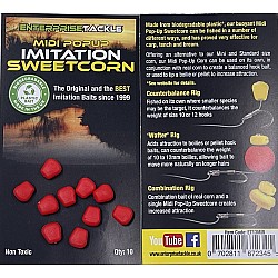 Porumb artificial flotant Enterprise Tackle Midi Pop-up Sweetcorn, Red, 10buc/plic