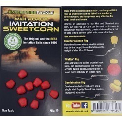 Porumb artificial flotant Enterprise Tackle Midi Pop-up Sweetcorn, Red, 10buc/plic