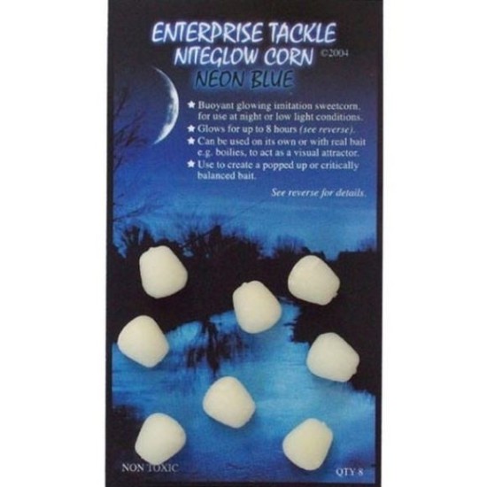 Porumb artificial Enterprise Tackle Niteglow Sweetcorn Pop-up, Neon Blue, 8buc/plic