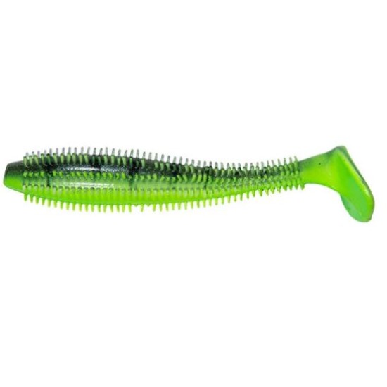 Grub Fox Rage Spikey Shad UV, Glow Perch, 9cm