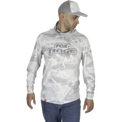 Bluză Fox Rage UV Hooded Performance Top, mărime 3X-Large, Culoare Camo Gray