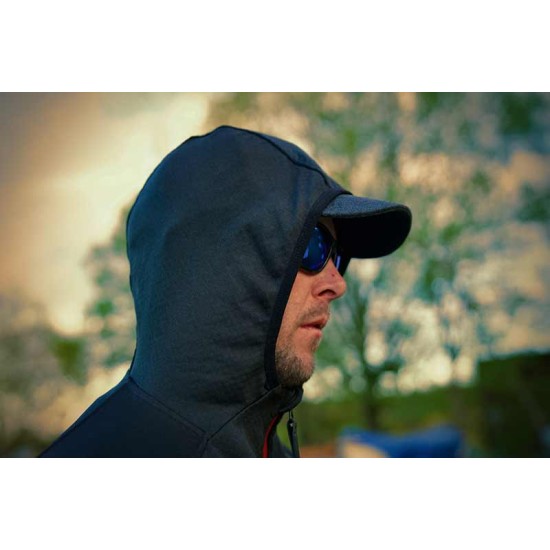 Hanorac Fox Rage Pro Series Technical Hoody, Storm Grey & Chilli Red, Small