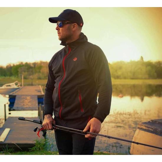 Hanorac Fox Rage Pro Series Technical Hoody, Storm Grey & Chilli Red, Small