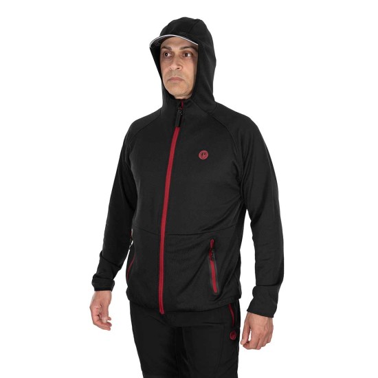 Hanorac Fox Rage Pro Series Technical Hoody, Storm Grey & Chilli Red, Small