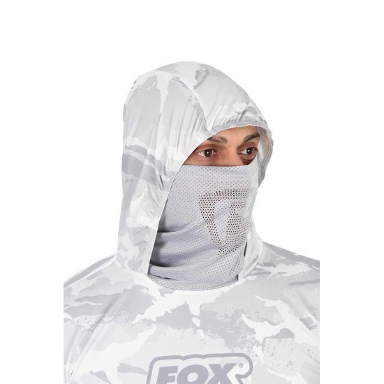 Bluză cu protecție UV Fox Rage UV Hooded Top, Light Camo, X-Large Bluză cu protecție UV Fox Rage UV Hooded Top, Light Camo, X-Large