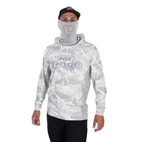 Bluză cu protecție UV Fox Rage UV Hooded Top, Light Camo, X-Large Bluză cu protecție UV Fox Rage UV Hooded Top, Light Camo, X-Large