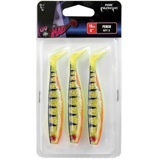 Shad Fox Rage Pro Shad, UV Perch, 10cm, 3buc/blister