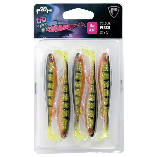 SHAD FOX RAGE SLICK SHAD ULTRA UV PERCH 9CM 5BUC/PLIC