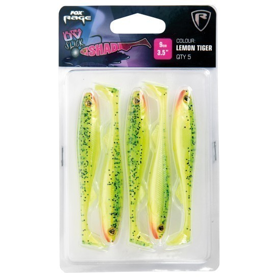 SHAD FOX RAGE SLICK SHAD ULTRA UV LEMONTIGER 7CM 5BUC/PLIC