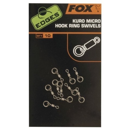 VÂRTEJE FOX EDGES™ KURO MICRO HOOK RING SWIVELS, 10BUC/PLIC