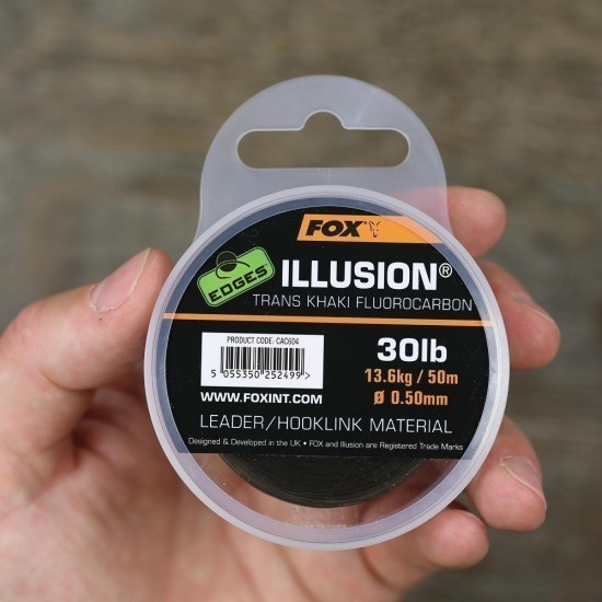 FIR FLUOROCARBON FOX EDGES™ ILLUSION® LEADER/HOOKLINK 0.50MM 13.6KG 50M FIR FLUOROCARBON FOX EDGES™ ILLUSION® LEADER/HOOKLINK 0.50MM 13.6KG 50M