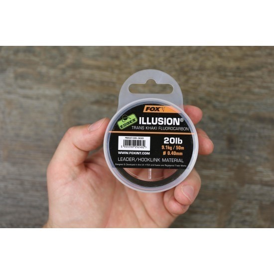 FIR FLUOROCARBON FOX EDGES™ ILLUSION® LEADER/HOOKLINK 0.40MM 9.1KG 50M