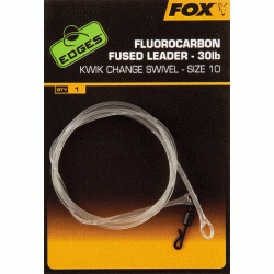 MONTURĂ FOX EDGES FLUOROCARBON FUSED LEADERS KWIK CHANGE SWIVELS NR.10 75CM