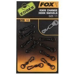 VÂRTEJE CU AGRAFĂ RAPIDĂ ȘI ANOU FOX EDGES KWIK CHANGE HOOK SWIVELS NR.11 10BUC/PLIC 