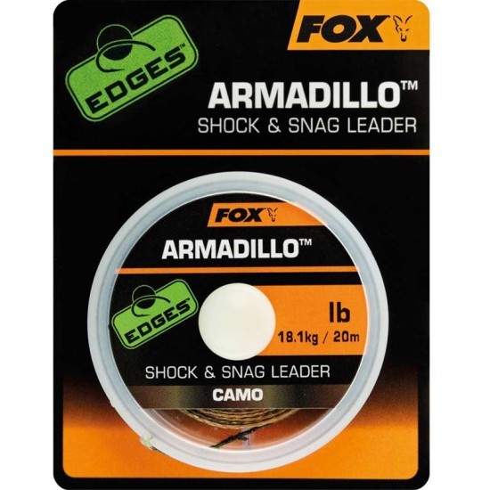FIR TEXTIL FOX EDGES™ ARMADILLO SHOCK AND SNAG LEADER 30LB  CAMO  20M