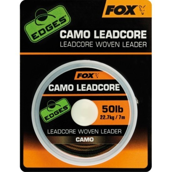 FIR LEADCORE FOX EDGES™ CAMO LEADCORE WOVEN LEADER 50LB 7M