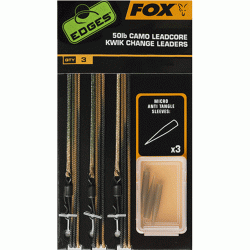 MONTURĂ FOX EDGES CAMO LEADCORE KWIK CHANGE LEADERS 3BUC/PLIC