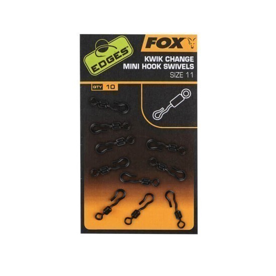 VÂRTEJ CU AGRAFĂ RAPIDĂ FOX EDGES™ QUICK CHANGE MINI HOOK SWIVEL NR.11 10BUC/PLIC