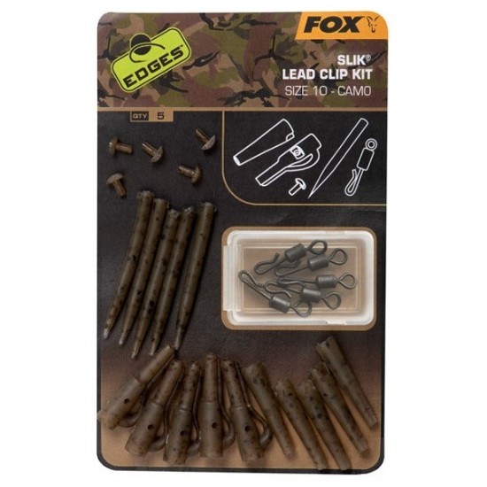 KIT FOX EDGES™ CAMO SAFETY SLIK LEAD CLIP NR.10 5X5BUC/PLIC