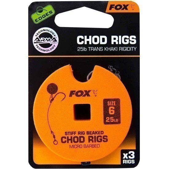 MONTURĂ FOX EDGES™ STIFF CHOD STANDARD NR.6 25LB 3BUC/ROLĂ