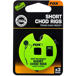 MONTURĂ FOX EDGES STIFF CHOD SHORT NR.8 25LB 3BUC/ROLĂ