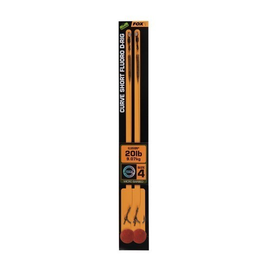 RIG FOX EDGES™ CURVE SHORT FLUORO D-RIG NR.4, 2BUC/PLIC