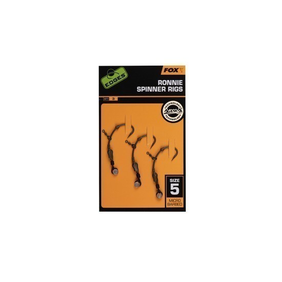 MONTURĂ FOX EDGES™ RONNIE SPINNER RIGS NR.5, 3BUC/PLIC