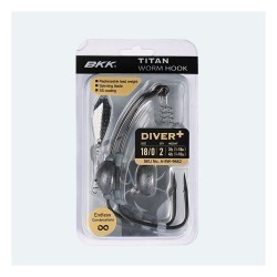 Cârlige BKK Titan Diver Plus Worm Hook, 6/0-8/10G, 2buc/blister