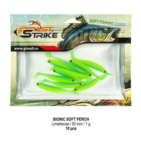 Shad Fast Strike Bionic Soft Perch, Limetreuse 005, 5cm/1g, 10buc/blister