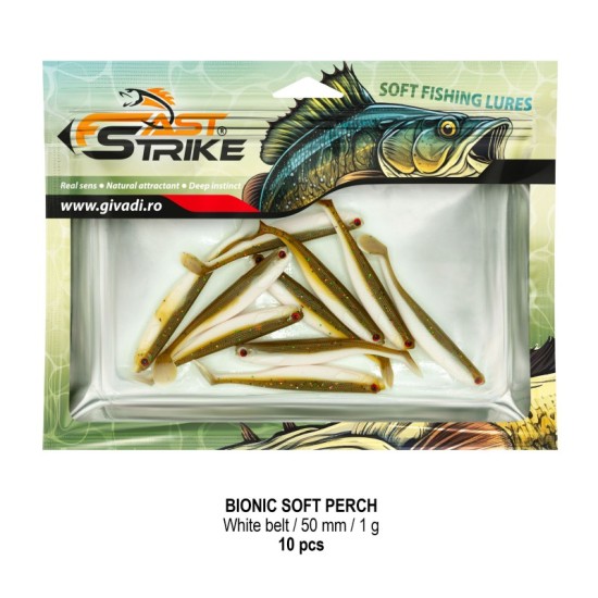 Shad Fast Strike Bionic Soft Perch, White Belt 011, 5cm/1g, 10buc/blister