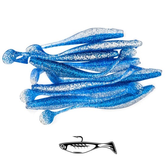 Shad Fast Strike Huky Kuky, Blue Pepper, 11.5cm/4.3g, 10buc/plic