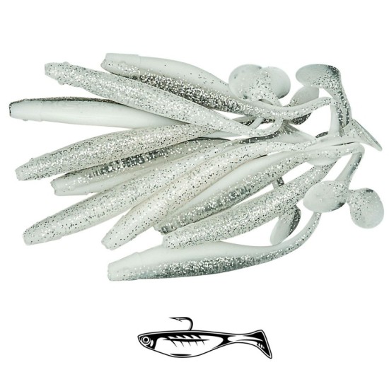 Shad Fast Strike Huky Kuky, White Phantom, 11.5cm/4.3g, 10buc/plic