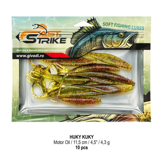 Shad Fast Strike Huky Kuky, Motor Oil, 11.5cm/4.3g, 10buc/plic