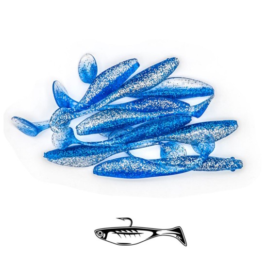 Shad Fast Strike Huky Kuky, Blue Pepper, 7.5cm/2.7g, 10buc/plic