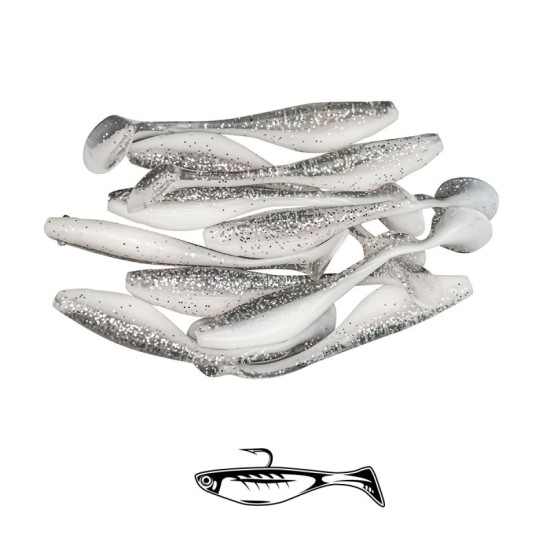 Shad Fast Strike Huky Kuky, White Phantom, 7.5cm/2.7g, 10buc/plic