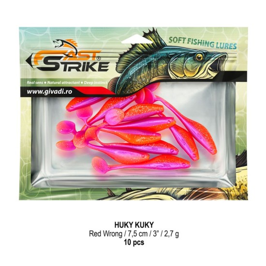Shad Fast Strike Huky Kuky, Red Wrong, 7.5m/2.7g, 10buc/plic