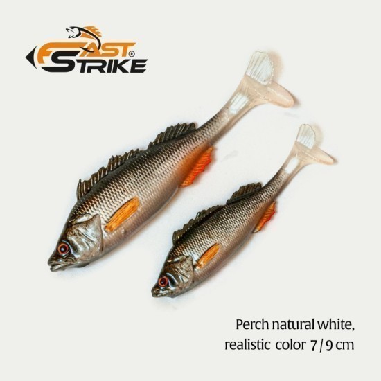 Shad Fast Strike Perch Shad, Perch Natural White, 9cm/8.5g, 1buc/plic Shad Fast Strike Perch Shad, Perch Natural White, 9cm/8.5g, 1buc/plic