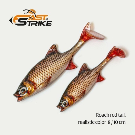 Shad Fast Strike Roach Shad, Roach Red Tail, 8cm/5g, 1buc/blister Shad Fast Strike Roach Shad, Roach Red Tail, 8cm/5g, 1buc/blister