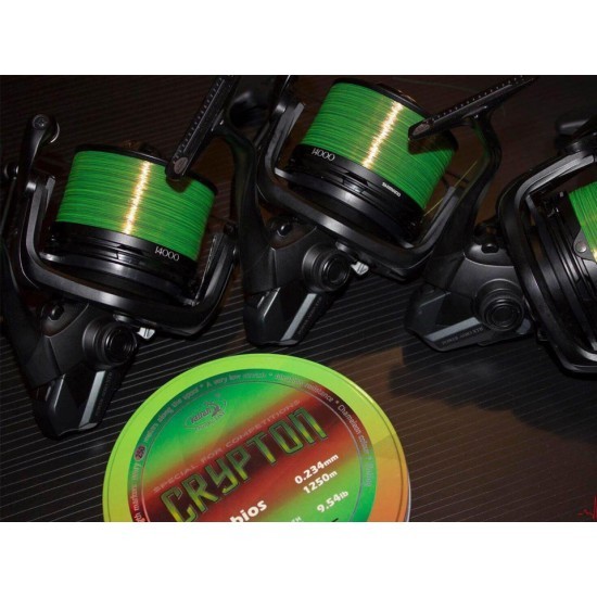 Fir monofilament Katran Crypton Symbios, Camo Neon, 0.234mm/9.54lb/4.33kg, 1250m