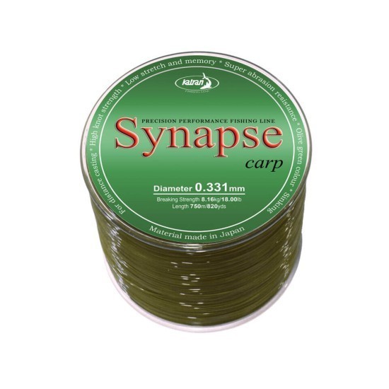 Fir monofilament Katran Synapse Carp, Olive Green, 0.371mm/22.35lb/10.14kg, 600m