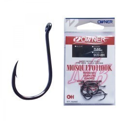 Cârlig Owner 5177 Mosquito Hook, Black Chrome, Nr.12, 12buc/plic