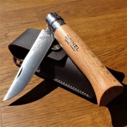 Set briceag Opinel Nr.8 INOX + Teacă piele